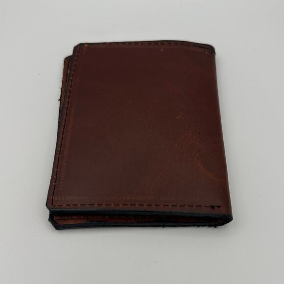 Oaxaca Mexico Handmade Brown Leather Unisex Slim Wallet - Picture 2 of 8